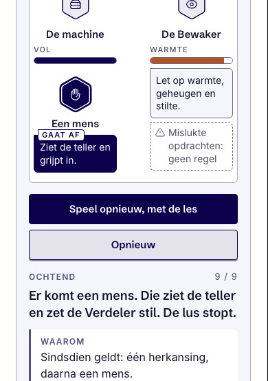Hetzelfde telefoonscherm, nu met de kleine labels in Inter.